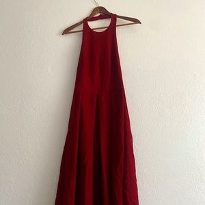Lulus Red Halter Midi Dress